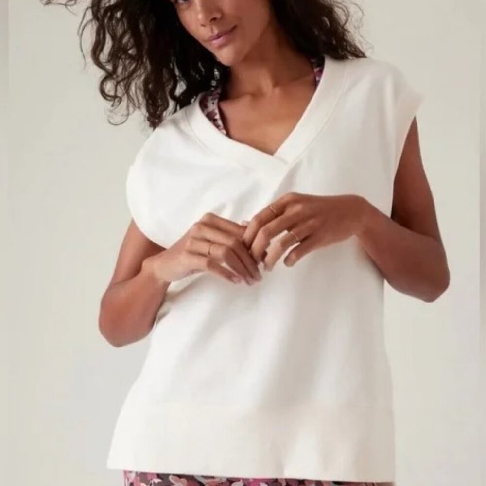 Athleta Retroterry V-Neck Sweatshirt M